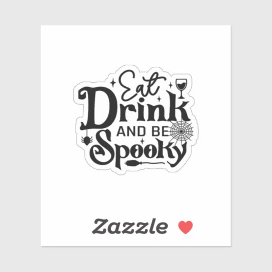 Sticker Eat Drink And Be Spooky Retro Classic (Feuille)