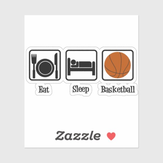Sticker Eat Sleep Basketball (Feuille)