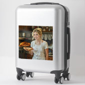 Sticker Eating Pizza Photo Personalize Customize (Sur valise)