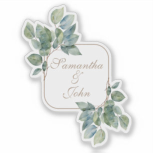 Sticker Eau-couleur eucalyptus verdure