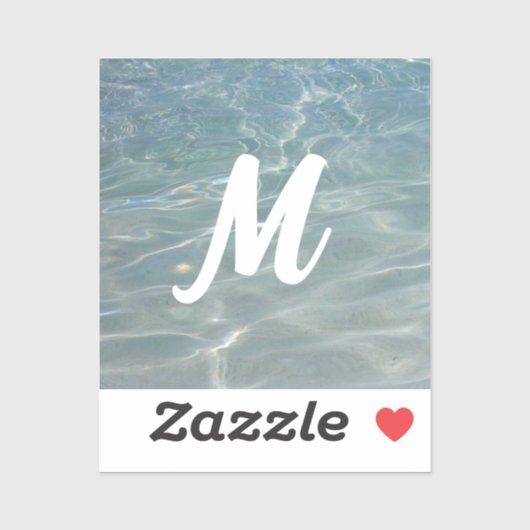 Sticker Eau des Caraïbes Bleu Abstrait Nature (Feuille)