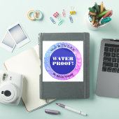 Sticker Eau Preuve Blanc Texte, Nom, Bleu Profond Votre Ph (Couverture iPad)