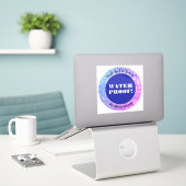 Sticker Eau Preuve Blanc Texte, Nom, Bleu Profond Votre Ph (Ordinateur portable sur le bureau)