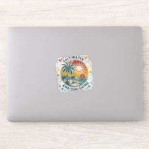 Sticker Eau salée et soleil brillant plage tropicale vinta