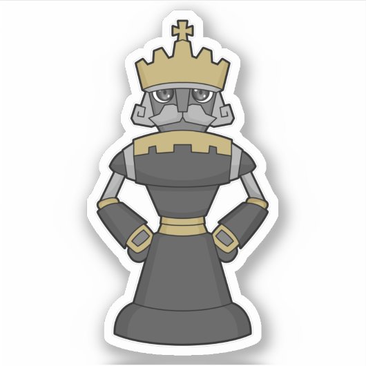 Sticker Échecs King Crown Chess (Devant)