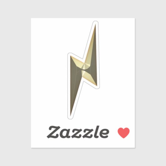 Sticker Éclair de tonnerre d'or moderne plaisir cool (Feuille)