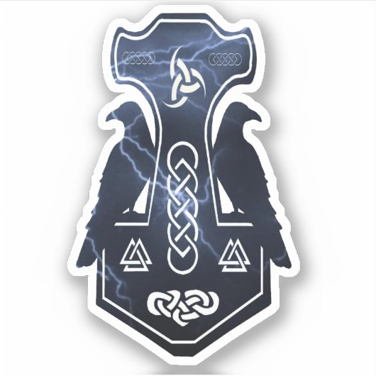 Sticker Éclair marteau de Thor (Devant)