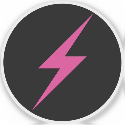 Sticker Éclair rose du féminisme (sur noir) (Devant)