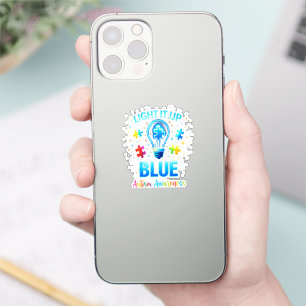 Sticker Éclairer en bleu pour la sensibilisation à l'autis