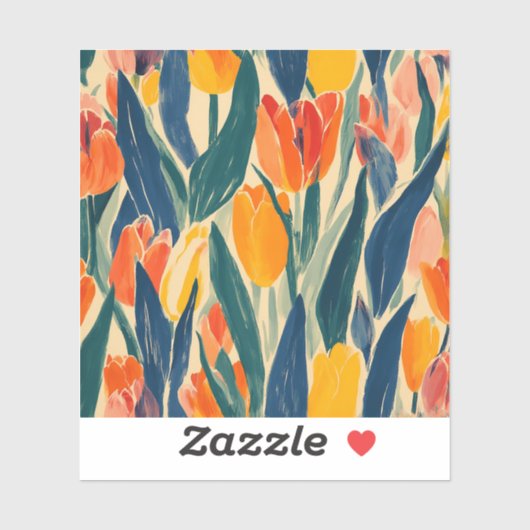Sticker Éclat printanier des tulipes (Feuille)