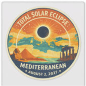 Sticker Éclipse solaire méditerranéenne de 2027 (Devant)