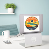 Sticker Éclipse solaire méditerranéenne de 2027 (Ordinateur portable sur le bureau)