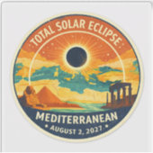 Sticker Éclipse solaire méditerranéenne de 2027 (Devant)