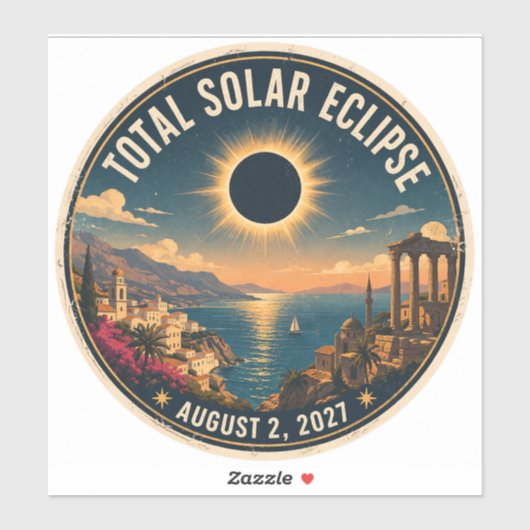 Sticker Éclipse solaire totale 2027 (Feuille)