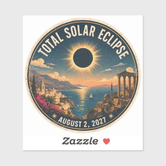 Sticker Éclipse solaire totale 2027  (Feuille)