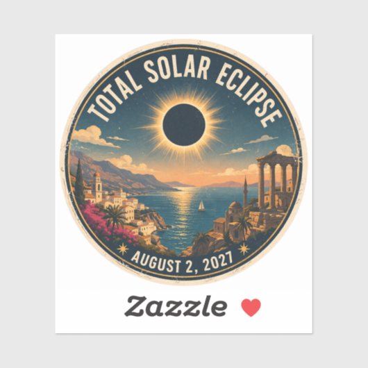 Sticker Éclipse solaire totale 2027 (Feuille)