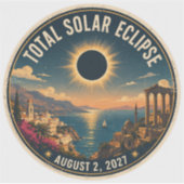 Sticker Éclipse solaire totale 2027 (Devant)
