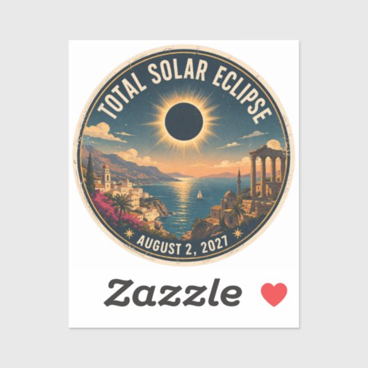 Sticker Éclipse solaire totale 2027 (Feuille)