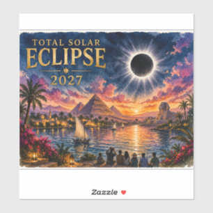 Sticker Éclipse solaire totale de 2027 en Égypte