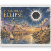Sticker Éclipse totale de Soleil 2027 Égypte (Devant)