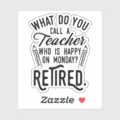 Sticker École d'enseignant à la retraite Principale retrai (Feuille)