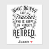 Sticker École d'enseignant à la retraite Principale retrai (Feuille)