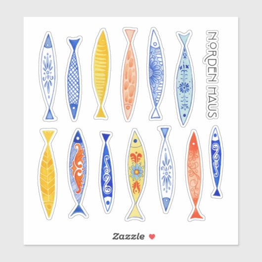 Sticker École d'été du poisson (Feuille)