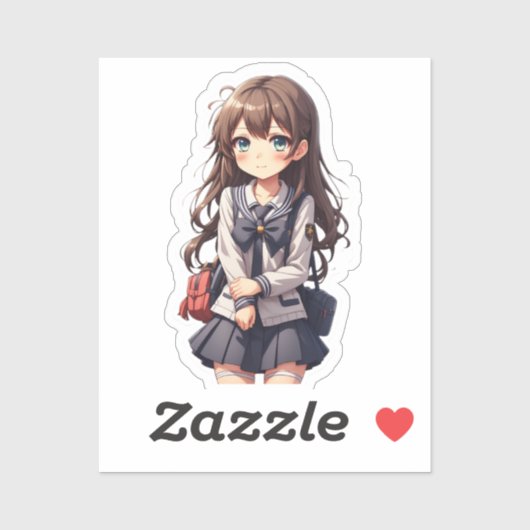 Sticker École japonaise d'Anime (Feuille)