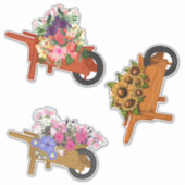 Sticker Écorces en bois avec fleurs (Devant)