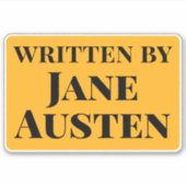 Sticker Écrit par Jane Austen Yellow Black Serif Texte (Devant)