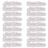 Sticker Écriture Classique 18 Noms d'Invités - Rose Gold (Devant)
