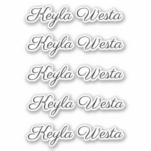 Sticker Écriture élégante nom manuscrit personnalisé  (Devant)