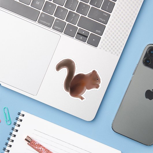 Sticker Écureuil (Ordinateur portable avec iPhone)