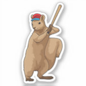 Sticker Écureuil au baseball avec batte de baseball (Recto)