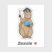 Sticker Écureuil comme enseignant avec livre (Feuille)