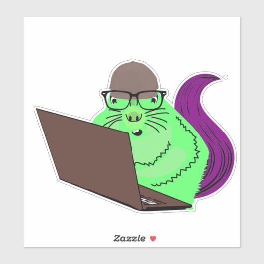 Sticker Écureuil coquin #144 (Feuille)