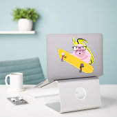 Sticker Écureuil coquin #147 (Ordinateur portable sur le bureau)