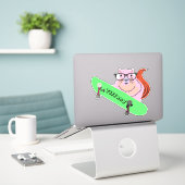 Sticker Écureuil coquin #149 Nom des filles (Ordinateur portable sur le bureau)