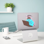 Sticker Écureuil coquin #154 (Ordinateur portable sur le bureau)