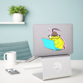 Sticker Écureuil coquin #162 (Ordinateur portable sur le bureau)