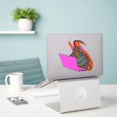 Sticker Écureuil coquin #181 (Ordinateur portable sur le bureau)