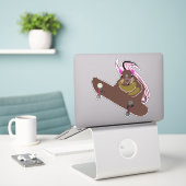 Sticker Écureuil coquin #87 (Ordinateur portable sur le bureau)