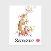 Écureuil d'aquarelle drôle sur une branche avec de