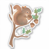 Sticker Écureuil ・ Illustration d'animaux forestiers (Devant)