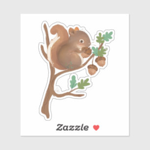 Sticker Écureuil ・ Illustration d'animaux forestiers