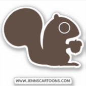 Sticker Écureuil mignon avec l'animal lunatique de région (Devant)