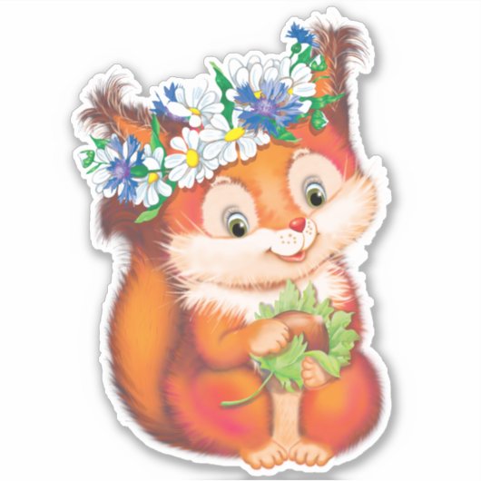 Sticker écureuil orange (Devant)