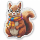 Sticker Écureuil portant des lunettes  (Devant)