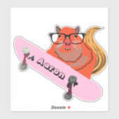 Sticker Écureuil vilain #183 planche à roulettes (Feuille)