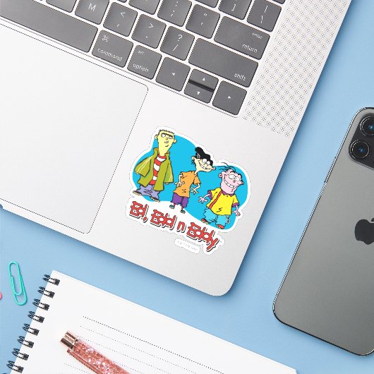 Sticker Ed, Edd, n Eddy Smiling (Ordinateur portable avec iPhone)